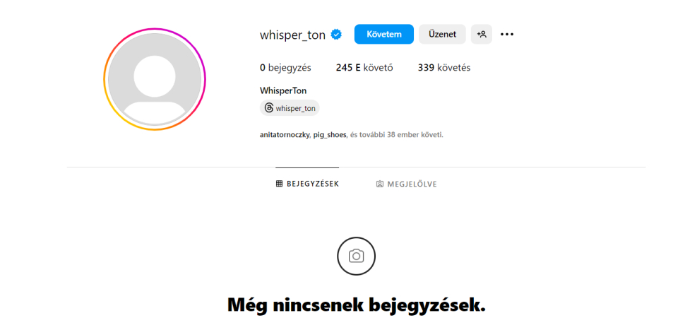 eltűntek whisperton posztjai instagramról